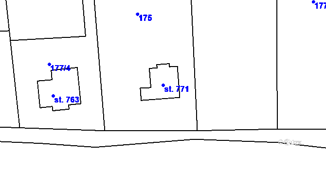 Parcela st. 771 v KÚ Mrač, Katastrální mapa