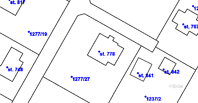 Parcela st. 778 v KÚ Mrač, Katastrální mapa