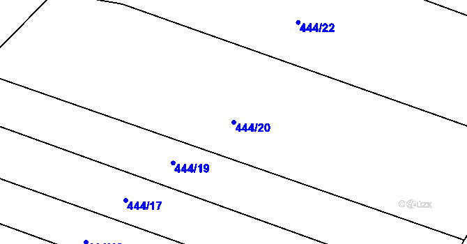Parcela st. 444/20 v KÚ Mrač, Katastrální mapa