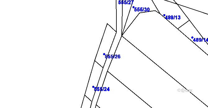 Parcela st. 555/26 v KÚ Mrač, Katastrální mapa