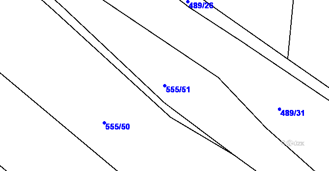 Parcela st. 555/51 v KÚ Mrač, Katastrální mapa