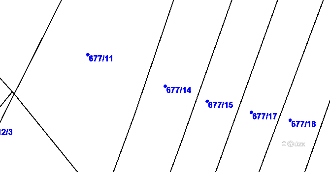 Parcela st. 677/14 v KÚ Mrač, Katastrální mapa