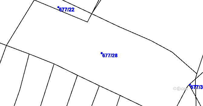 Parcela st. 677/28 v KÚ Mrač, Katastrální mapa