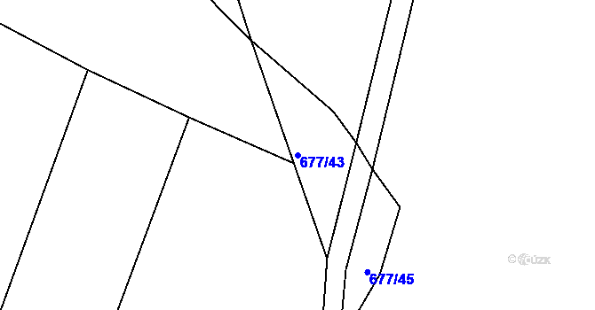 Parcela st. 677/43 v KÚ Mrač, Katastrální mapa
