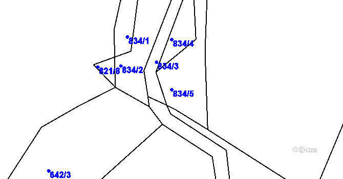 Parcela st. 834/5 v KÚ Mrač, Katastrální mapa