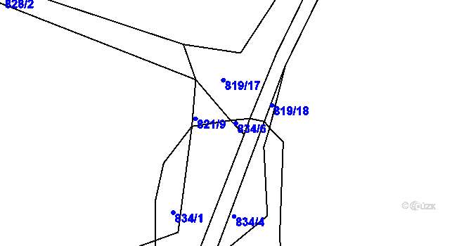Parcela st. 834/6 v KÚ Mrač, Katastrální mapa