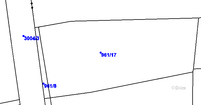 Parcela st. 961/17 v KÚ Mrač, Katastrální mapa