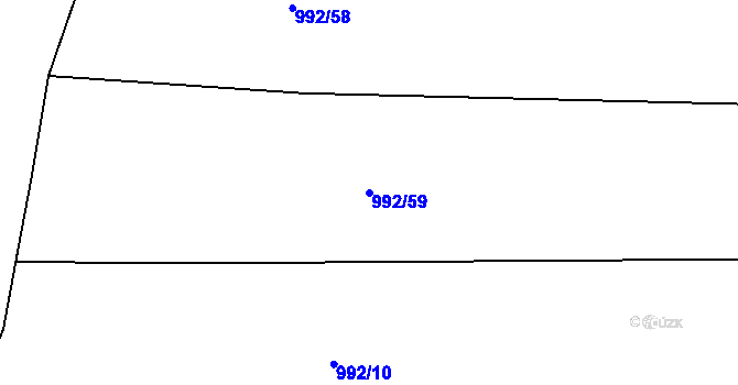 Parcela st. 992/59 v KÚ Mrač, Katastrální mapa