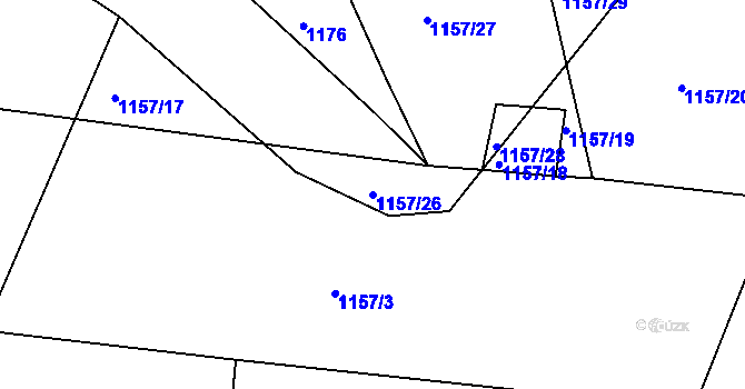 Parcela st. 1157/26 v KÚ Mrač, Katastrální mapa