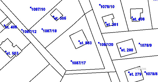 Parcela st. 803 v KÚ Mrač, Katastrální mapa