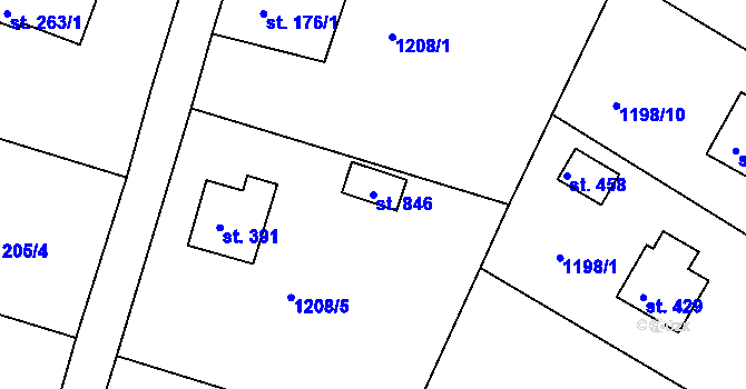 Parcela st. 846 v KÚ Mrač, Katastrální mapa