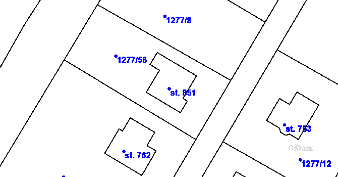 Parcela st. 851 v KÚ Mrač, Katastrální mapa