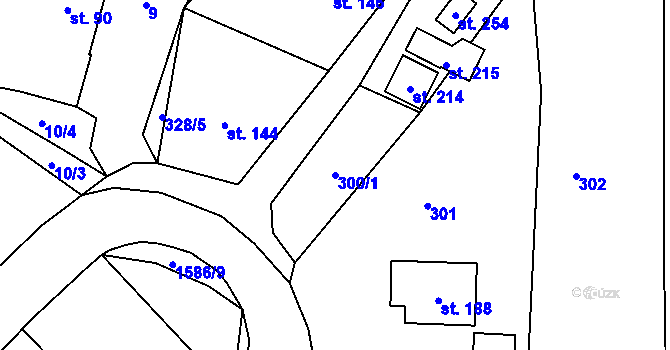 Parcela st. 300/1 v KÚ Mrákotín u Skutče, Katastrální mapa
