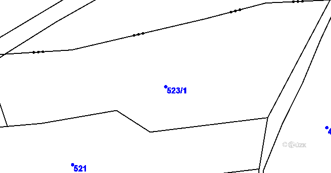 Parcela st. 523/1 v KÚ Mrákotín u Skutče, Katastrální mapa