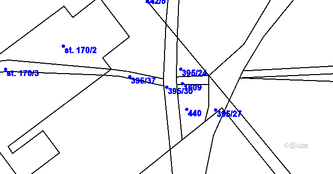 Parcela st. 395/30 v KÚ Mrákotín u Skutče, Katastrální mapa