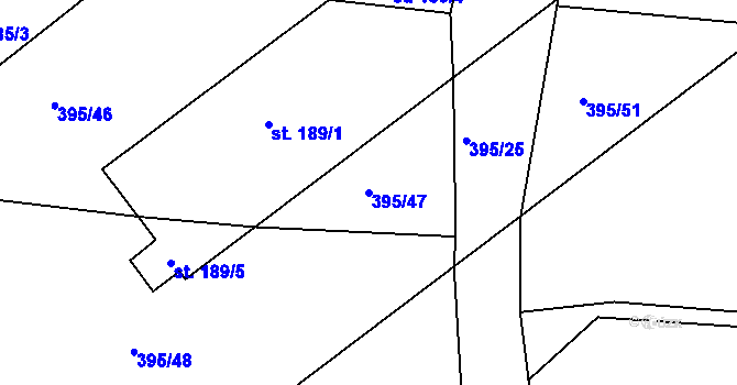Parcela st. 395/47 v KÚ Mrákotín u Skutče, Katastrální mapa