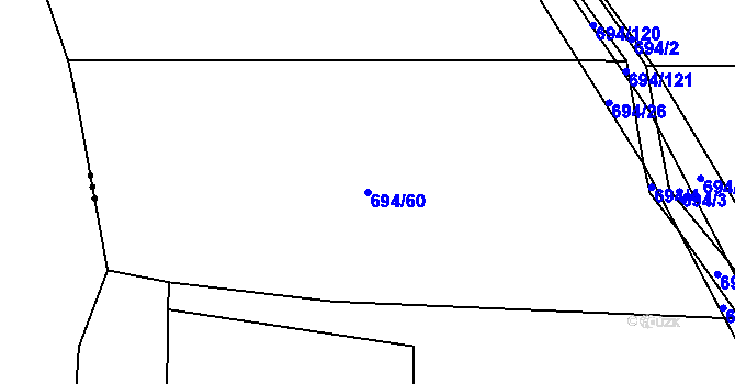 Parcela st. 694/60 v KÚ Mrákotín u Skutče, Katastrální mapa
