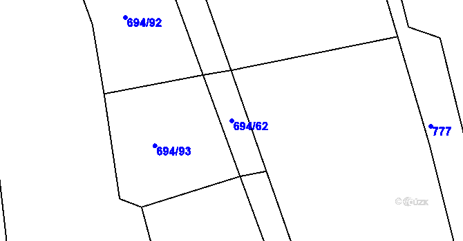Parcela st. 694/62 v KÚ Mrákotín u Skutče, Katastrální mapa