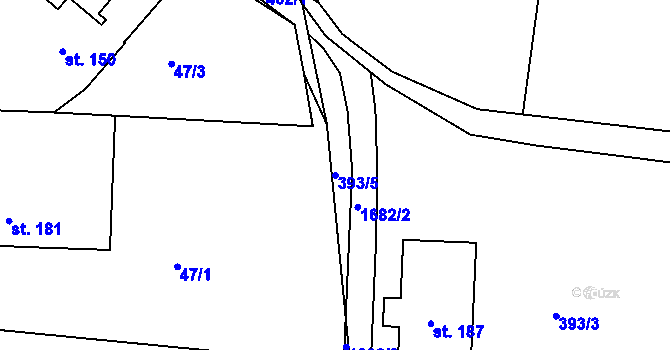 Parcela st. 393/5 v KÚ Mrákotín u Skutče, Katastrální mapa