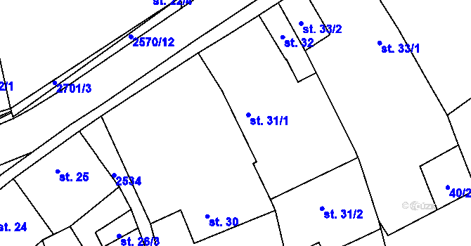 Parcela st. 31 v KÚ Mrákotín u Telče, Katastrální mapa