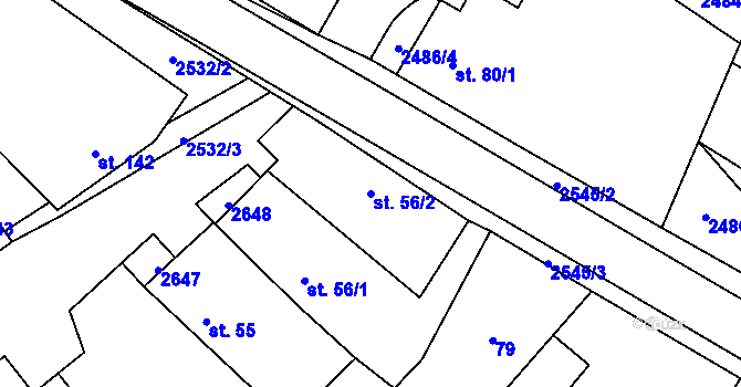 Parcela st. 56/2 v KÚ Mrákotín u Telče, Katastrální mapa