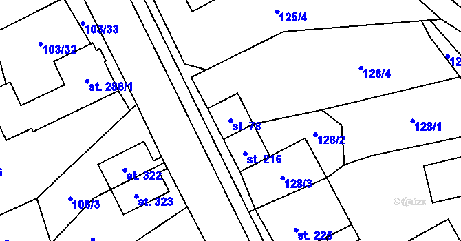 Parcela st. 78 v KÚ Mrákotín u Telče, Katastrální mapa