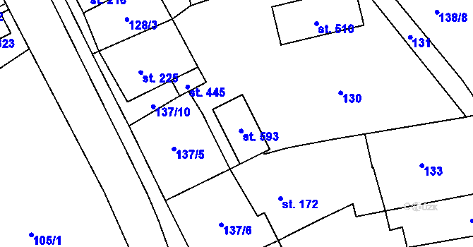 Parcela st. 85 v KÚ Mrákotín u Telče, Katastrální mapa