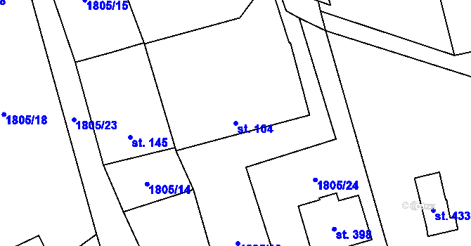 Parcela st. 104 v KÚ Mrákotín u Telče, Katastrální mapa