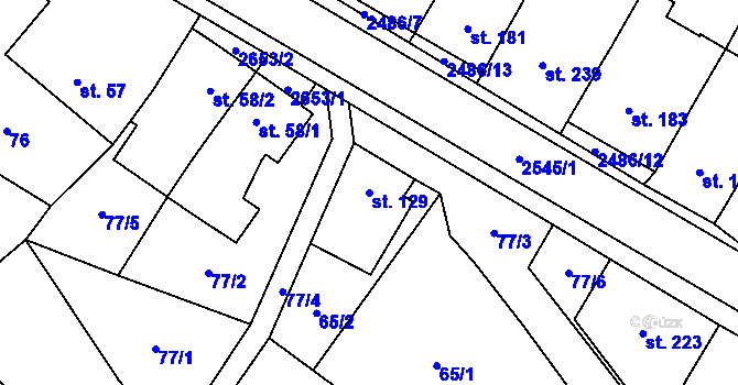 Parcela st. 129 v KÚ Mrákotín u Telče, Katastrální mapa