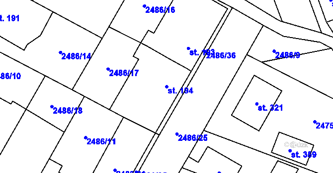 Parcela st. 194 v KÚ Mrákotín u Telče, Katastrální mapa