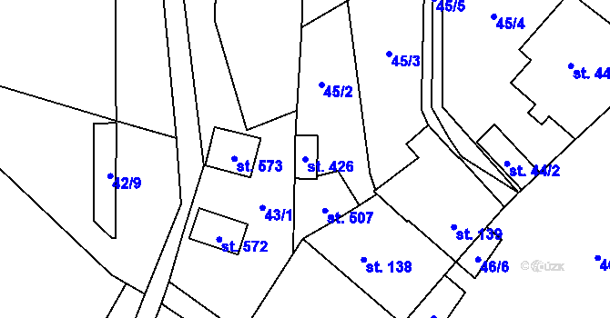 Parcela st. 426 v KÚ Mrákotín u Telče, Katastrální mapa