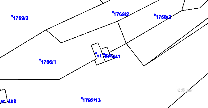 Parcela st. 441 v KÚ Mrákotín u Telče, Katastrální mapa