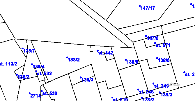 Parcela st. 442 v KÚ Mrákotín u Telče, Katastrální mapa