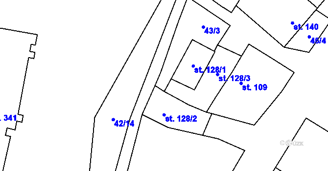 Parcela st. 38/2 v KÚ Mrákotín u Telče, Katastrální mapa