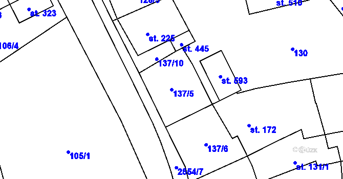 Parcela st. 137/5 v KÚ Mrákotín u Telče, Katastrální mapa