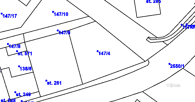 Parcela st. 147/4 v KÚ Mrákotín u Telče, Katastrální mapa