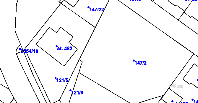 Parcela st. 147/23 v KÚ Mrákotín u Telče, Katastrální mapa