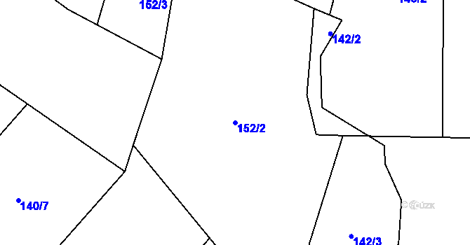 Parcela st. 152/2 v KÚ Mrákotín u Telče, Katastrální mapa