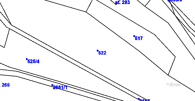Parcela st. 522 v KÚ Mrákotín u Telče, Katastrální mapa