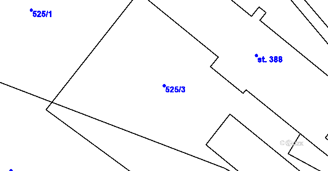 Parcela st. 525/3 v KÚ Mrákotín u Telče, Katastrální mapa