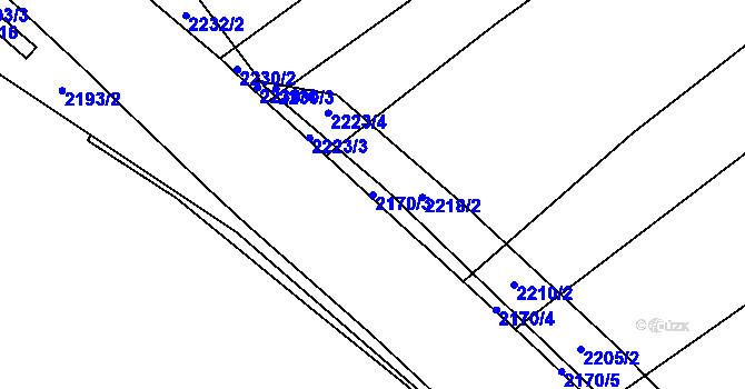 Parcela st. 2170/3 v KÚ Mrákotín u Telče, Katastrální mapa