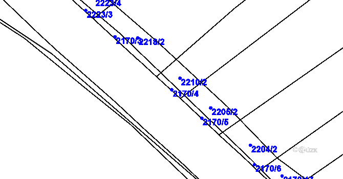 Parcela st. 2170/4 v KÚ Mrákotín u Telče, Katastrální mapa