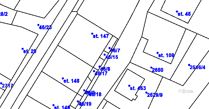 Parcela st. 46/15 v KÚ Mrákotín u Telče, Katastrální mapa