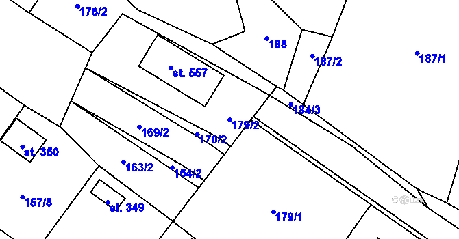 Parcela st. 179/2 v KÚ Mrákotín u Telče, Katastrální mapa