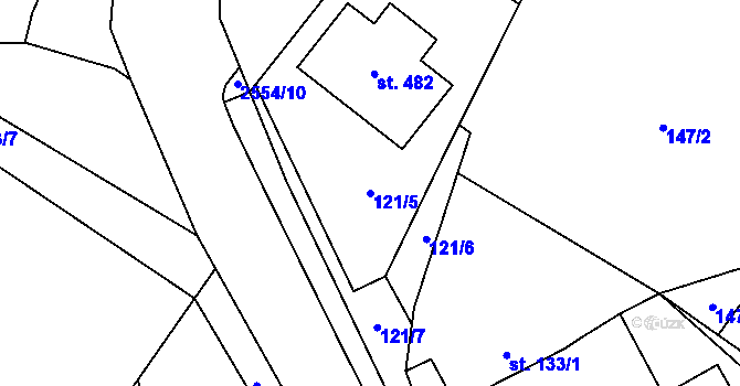 Parcela st. 121/5 v KÚ Mrákotín u Telče, Katastrální mapa