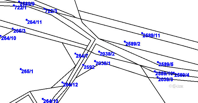 Parcela st. 2038/2 v KÚ Mrákotín u Telče, Katastrální mapa