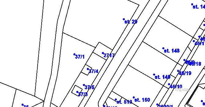 Parcela st. 523 v KÚ Mrákotín u Telče, Katastrální mapa