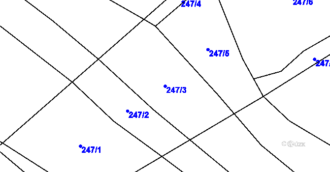 Parcela st. 247/3 v KÚ Mrákotín u Telče, Katastrální mapa