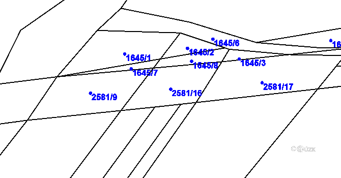 Parcela st. 2581/16 v KÚ Mrákotín u Telče, Katastrální mapa
