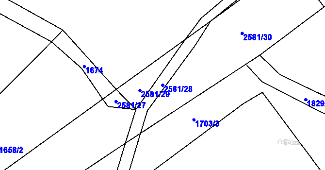 Parcela st. 2581/28 v KÚ Mrákotín u Telče, Katastrální mapa